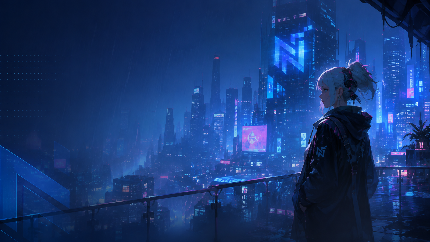 Cidade futurista em estilo cyberpunk